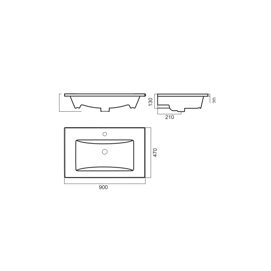 Раковина Sanita luxe Quadro 90 белый QDR90SLWB01