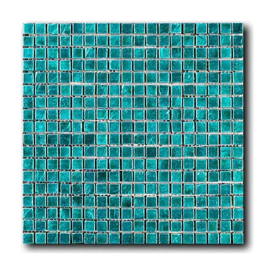 Мозаика из натурального камня Art&Natura Equilibrio сетка 15x15 глянцевая бирюзовая 010-plus 30х30 см