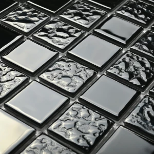 Мозаика Bonaparte Стеклянная мозаика Black Rose 25х25 глянцевая черная 30х30 см