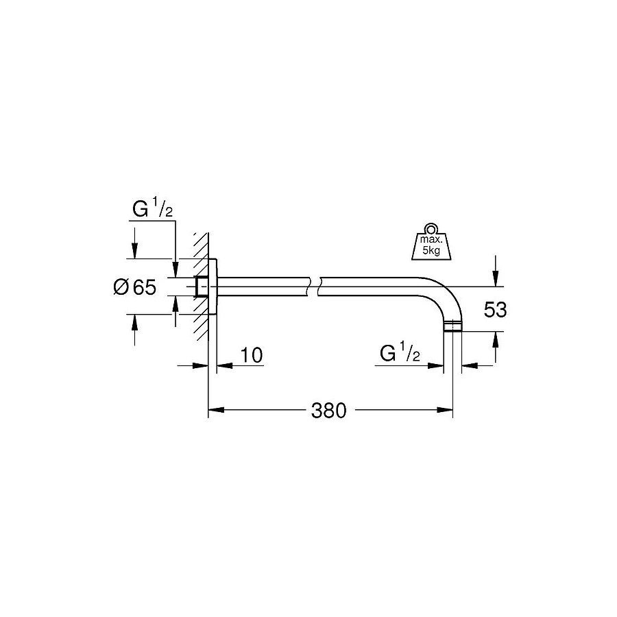Кронштейн модерн с выносом Grohe Rainshower 28361000