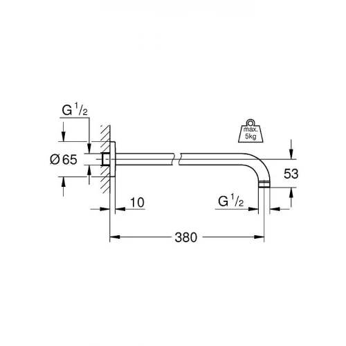 Кронштейн модерн с выносом Grohe Rainshower 28361000