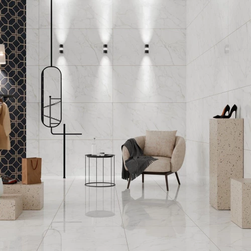 Керамогранит Neodom Luxury Carrara Giaola Polished глянцевый белый N12045 120х60 см