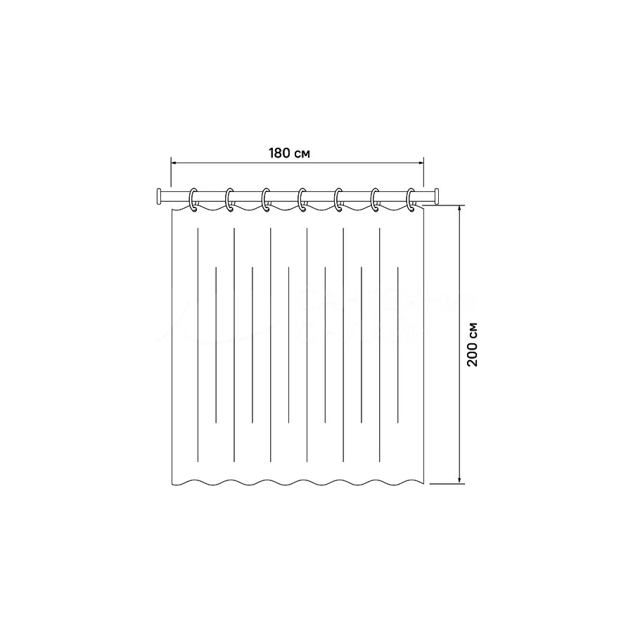 Штора для ванной комнаты Iddis Basic B53P218i11 200х180 см