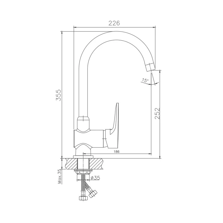 Смеситель для кухни Haiba HB4068
