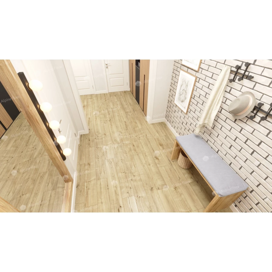 Ламинат Alpine Floor by Classen Aqua Life древесная структура Дуб Эмпуриабрава LF103-06 33 класс 8 мм 1.97 кв.м 128.5х19.2 см