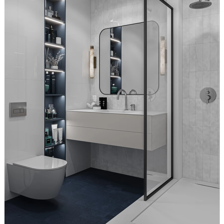 Керамогранит Smile Tile Концепт Кобальт / Concept Cobalt матовый синий 43604643 20x20 см