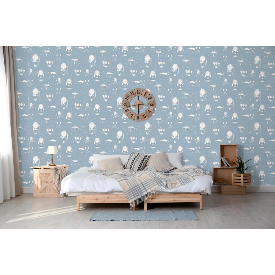 Обои винил на флизелине Grandeco Jack 'n Rose 2024 Jack' n Rose Junior Синий Белый JR 3004 10,05x0,53 м