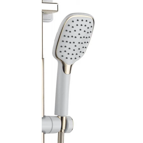 Душевая система Azario с поворотным изливом керамический картридж белый золото AZ-801-1