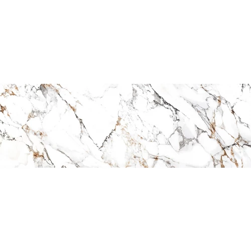 Керамогранит Motto 15mm Arabescato Gold Glossy глянцевый белый N100143 240х80 см