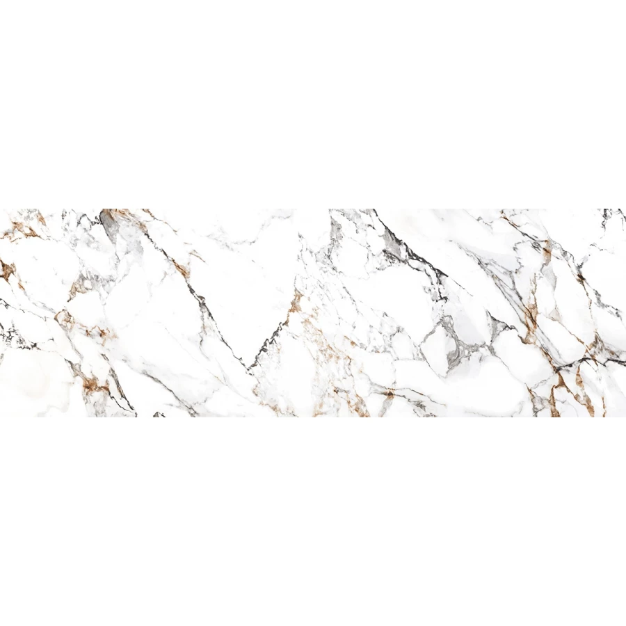 Керамогранит Motto 15mm Arabescato Gold Glossy глянцевый белый N100143 240х80 см