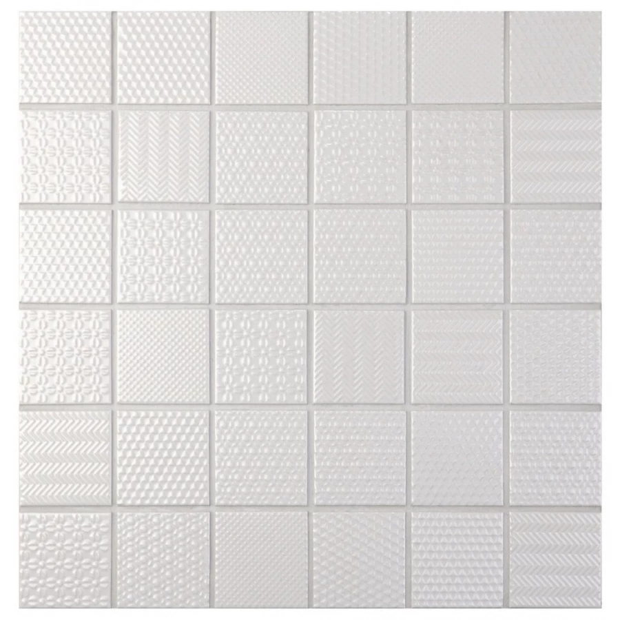 Мозаика Bonaparte Керамогранитная мозаика Nevada 48х48 глянцевая белая 30,6х30,6 см
