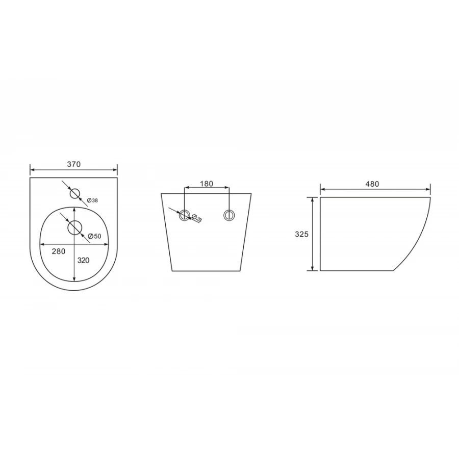 Биде Abber Bequem подвесное белое матовое AC1150MW