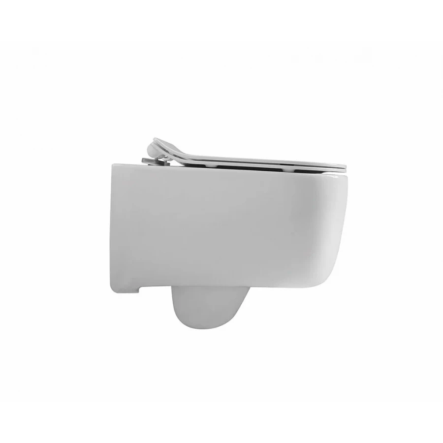 Унитаз Aquatek Лугано подвесной безободковый тонкое сиденье с механизмом плавного закрывания крепеж AQ2002-00 51x35x36 см