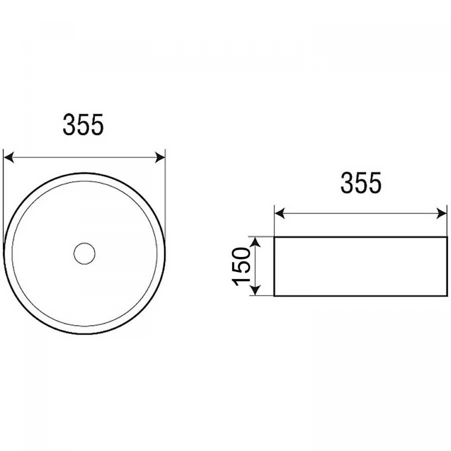 Раковина-чаша Azario накладная круглая белый глянец AZ-3217 35.5x35.5x15 см