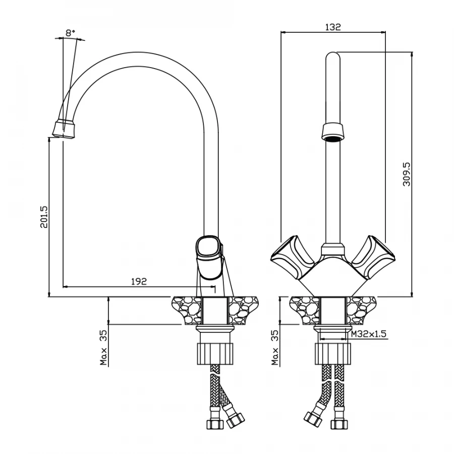 Смеситель Olive`s для кухни Vasco 27430VS