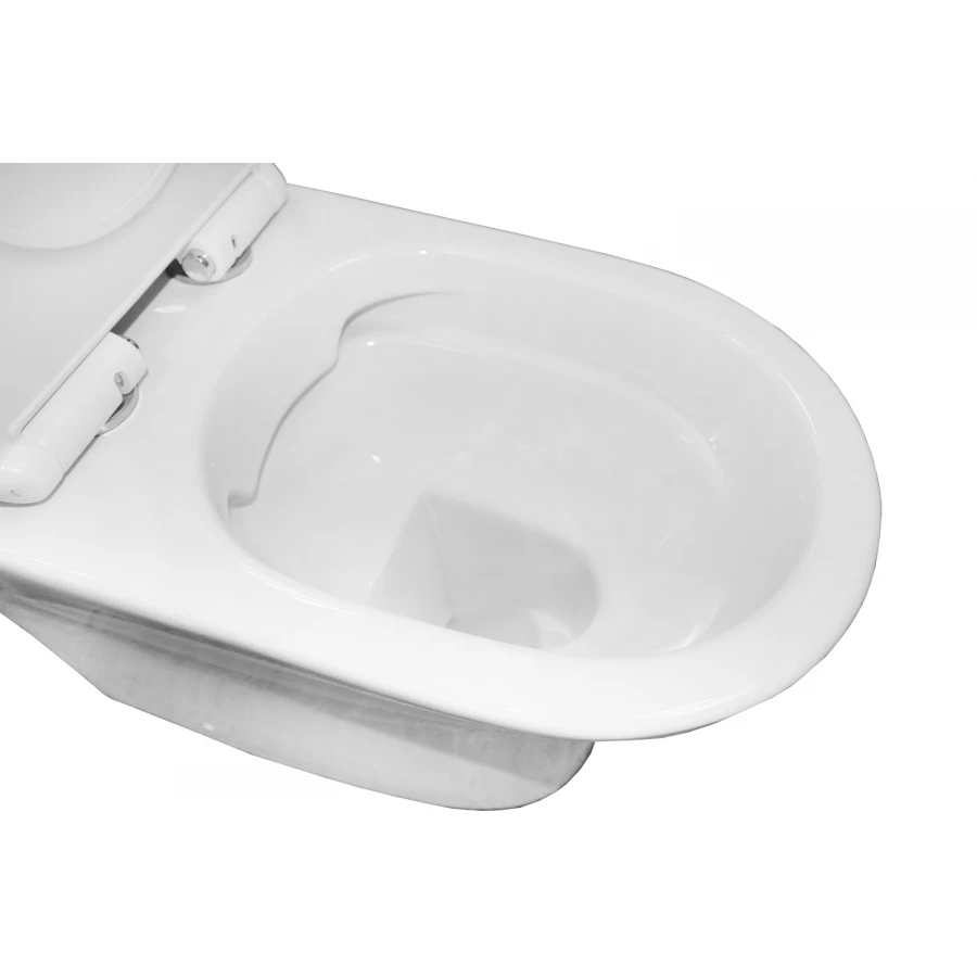 Унитаз-компакт Azario Frento безободковый в комплекте с бачком и сиденьем микролифт AZ-2311 34x65х77 см