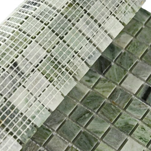 Мозаика Bonaparte Каменная мозаика Monaco-15 slim Pol 15х15 зеленая 30,5х30,5 см