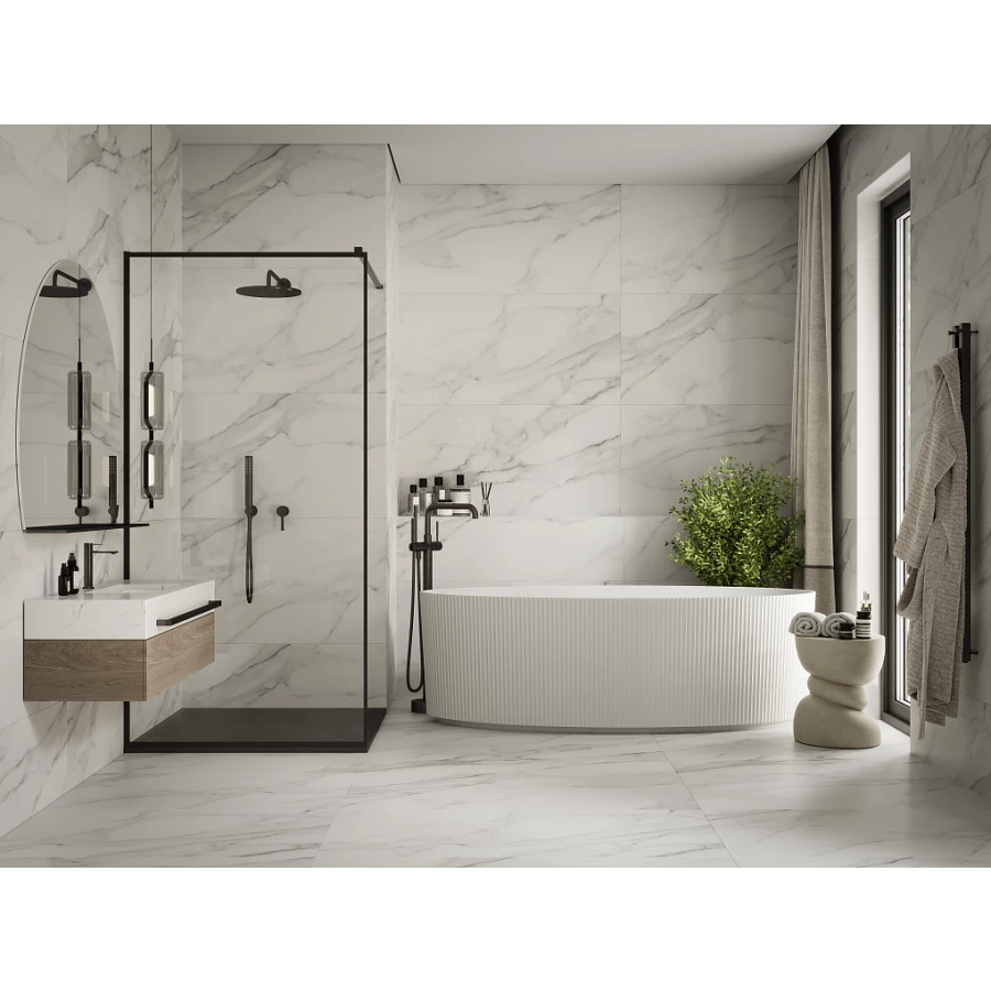 Керамогранит Gracia Ceramica Мармара белый / Marmara white PG 11 глазурованный матовый 010400001374 120х60 см