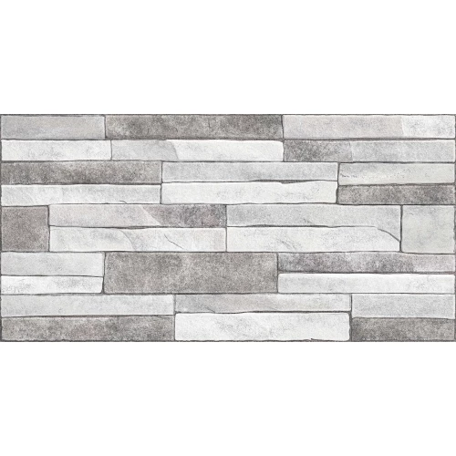 Плитка настенная Alma Ceramica Discover рельефная глянцевая серая TWU2550DCV17 50х24,9 см