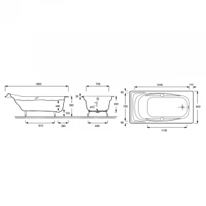 Чугунная ванна Jacob Delafon Super Repos E2902-00 180х90 см
