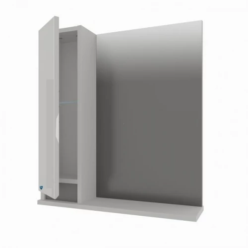 Зеркало с полкой и шкафом АВН Бергамо 70 белый левый 47.05-01