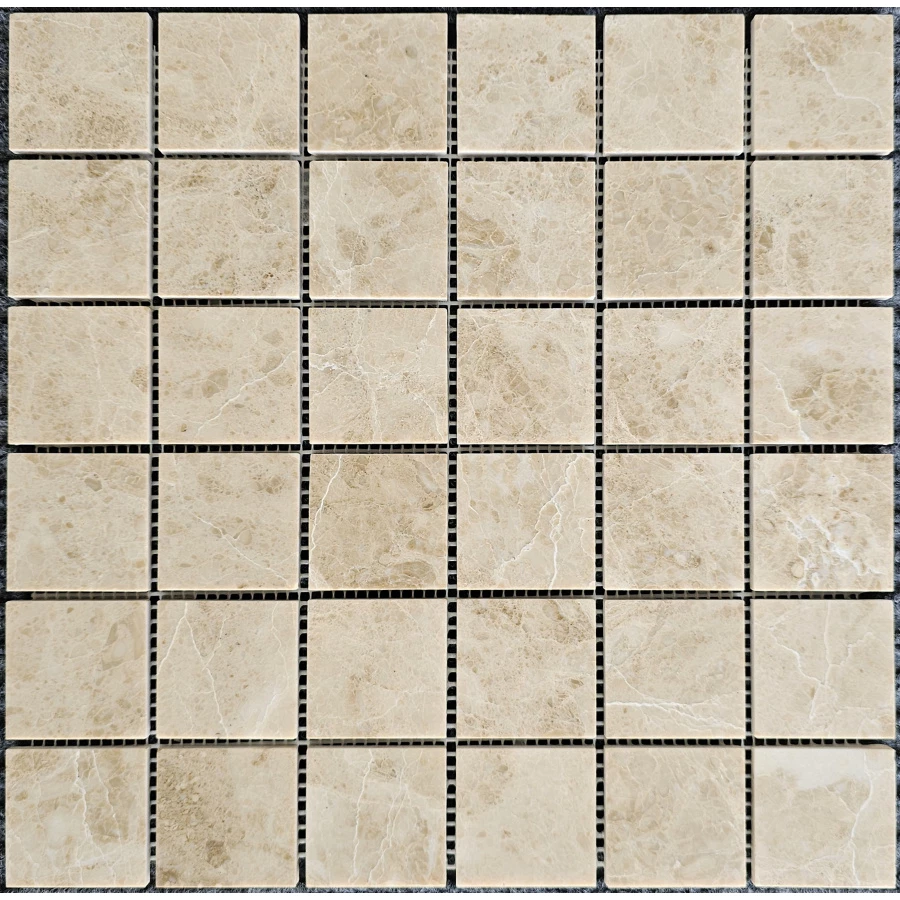 Мозаика Pixel mosaic Мрамор Cappucino чип 48х48 мм сетка Полированная PIX 326 30,5х30,5 см