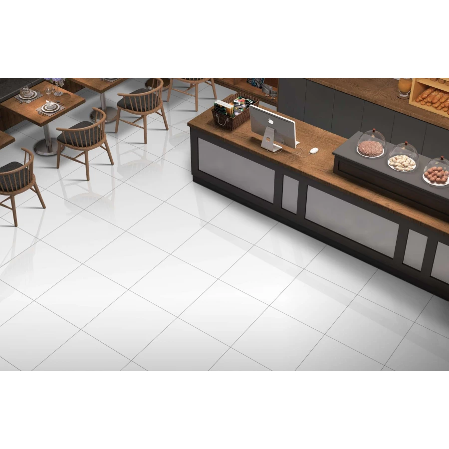 Керамогранит Belleza Super White 4603336781047 Glossy глянцевый белый 60х60 см