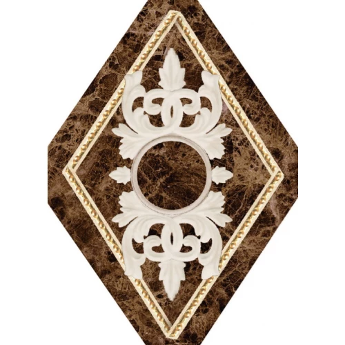 Плитка настенная Navarti Crema Marfil Inserto Oka Декор глянцевый коричневый 14,5х10,5 см