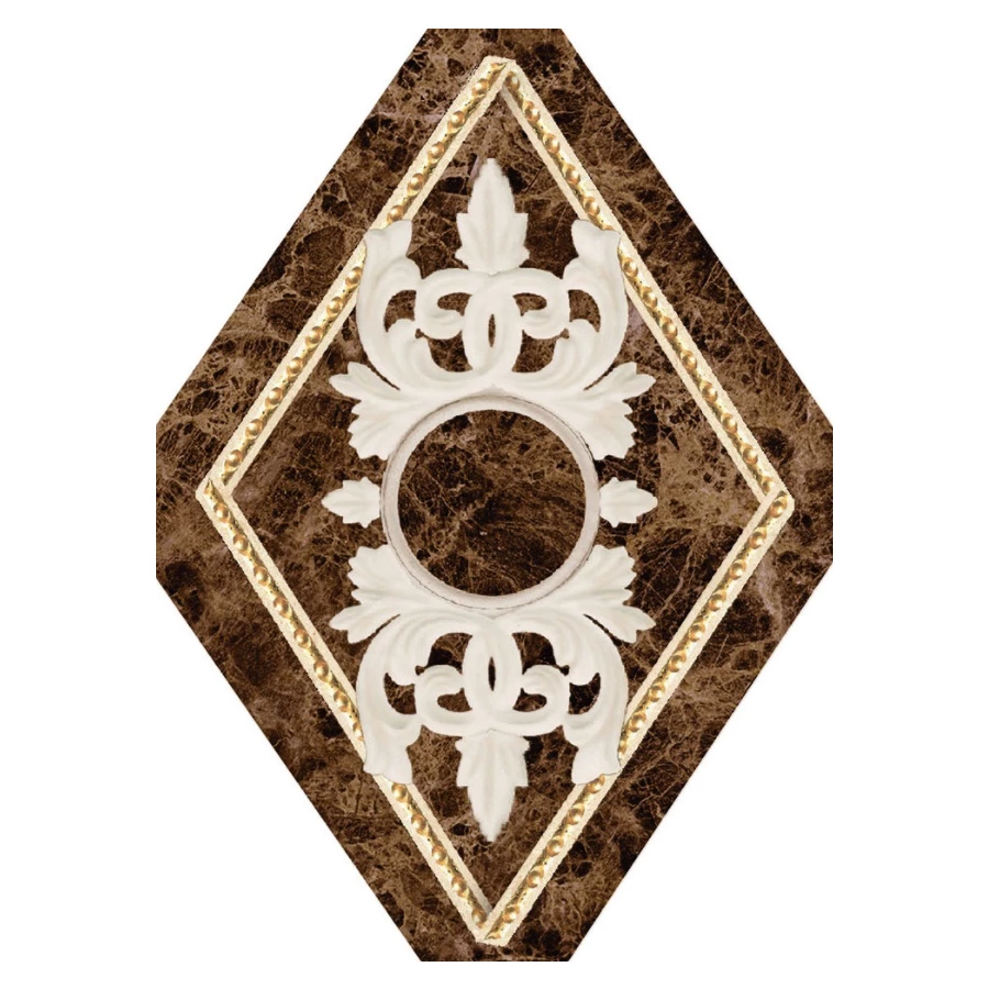 Плитка настенная Navarti Crema Marfil Inserto Oka Декор глянцевый коричневый 14,5х10,5 см