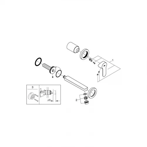 Смеситель для раковины Grohe BauEdge на 2 отверстия 20474000