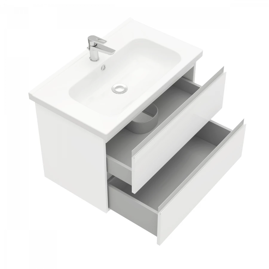 Тумба подвесная Laparet Electra 80 под умывальник Creavit Ideal 80 белый глянец LE-WCAB-80-01