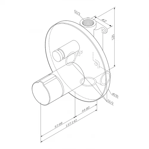 Смеситель Am Pm X-Joy TouchReel для ванны и душа монтируемый в стену F85A45722