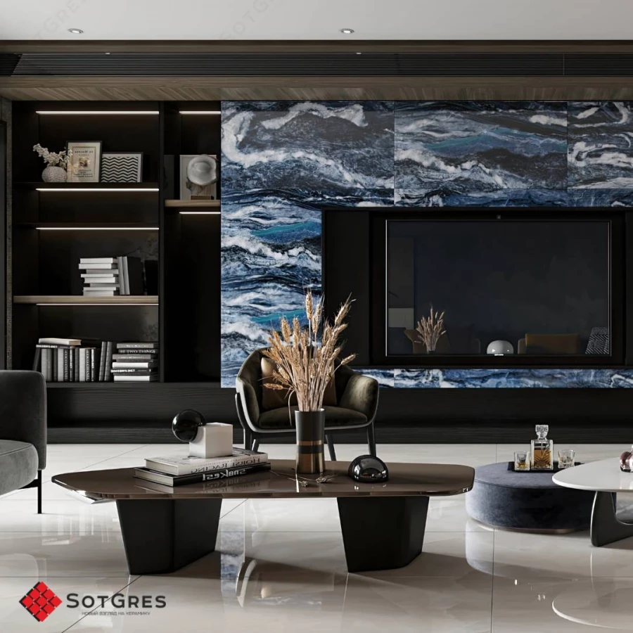 Керамогранит SotGres Antarctic глянцевый с двойной полировкой 08B-038 120х60 см