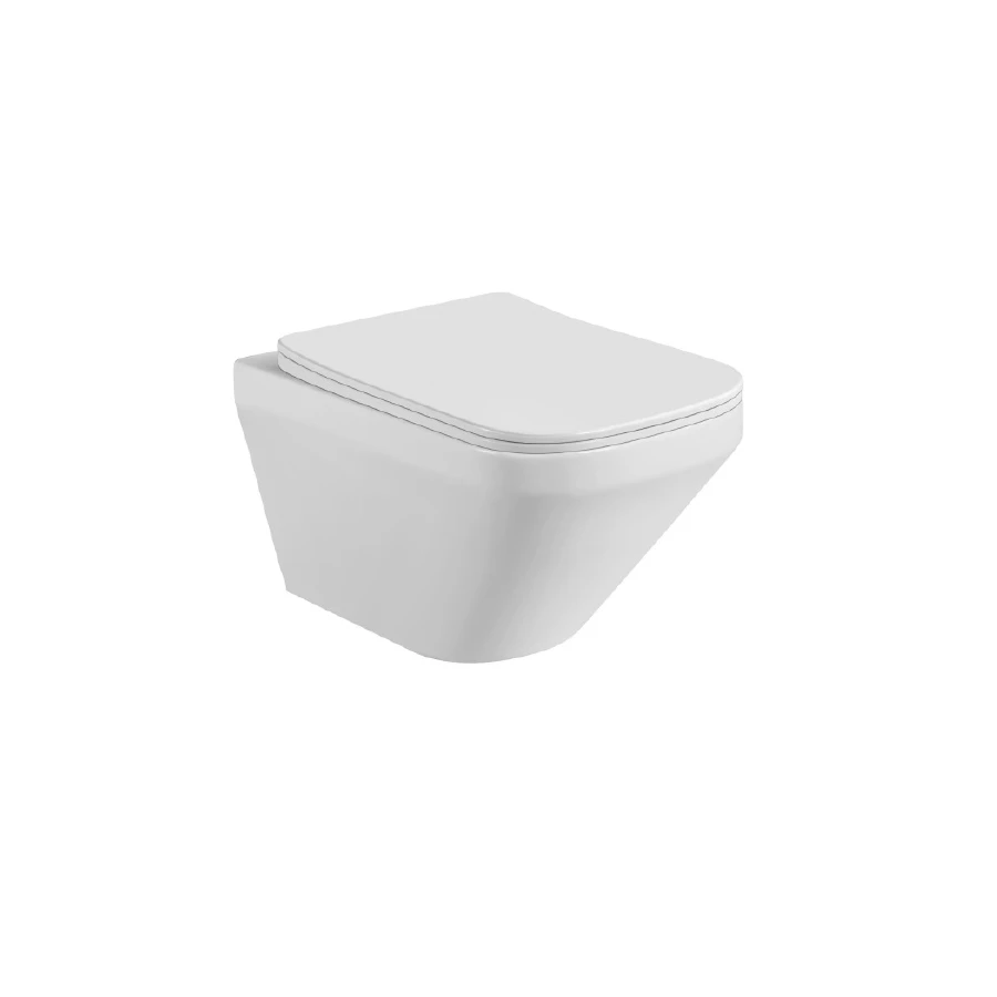 Унитаз Aquatek Лира подвесной безободковый тонкое сиденье с механизмом плавного закрывания крепеж AQ1155-00 36,5х32 см