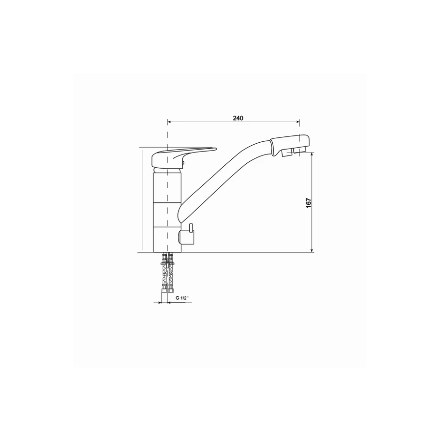 Смеситель для кухонной мойки MixLine ML-GS05 526212 серый