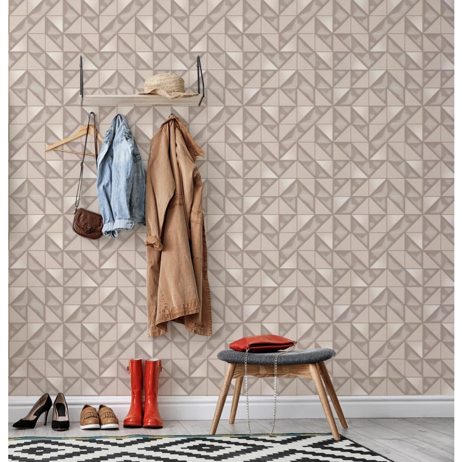 Обои бумажные Palitra Home HomeColor Trio бежевые HC11044-12 0.53x10.05 м