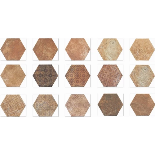 Керамогранит Monopole Pompeia Decor Marron MNP000011, 0.92 м2, 24х20 см