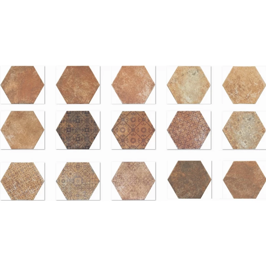 Керамогранит Monopole Pompeia Decor Marron MNP000011, 0.92 м2, 24х20 см