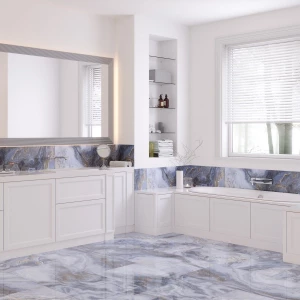 Керамогранит Neodom Luxury Arabesque Blue Polished голубой N20354 120x60 см