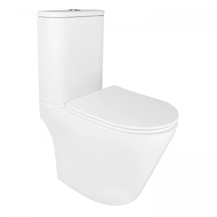 Унитаз-компакт Azario Berton напольный безободковый слив торнадо с быстросъемным сиденьем микролифт AZ-6093 38.5х61.5х80.5 см