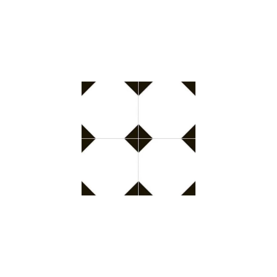 Керамогранит Nice Ker Chic Cambridge полуматовый черно-белый 45,2x45,2 см