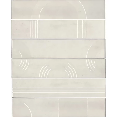 Плитка настенная Kerama Marazzi Мажорель Панно из 6 частей 6х28,5 глянцевое белое KMP3STA001RN6X 36x28,5 см