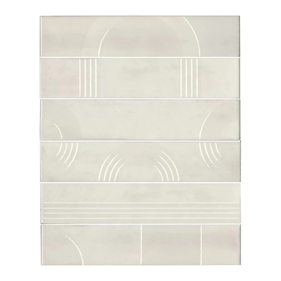 Плитка настенная Kerama Marazzi Мажорель Панно из 6 частей 6х28,5 глянцевое белое KMP3STA001RN6X 36x28,5 см