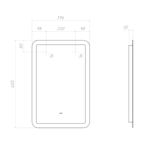 Зеркало Vigo Wing Classic 400 79 39.6x60 см