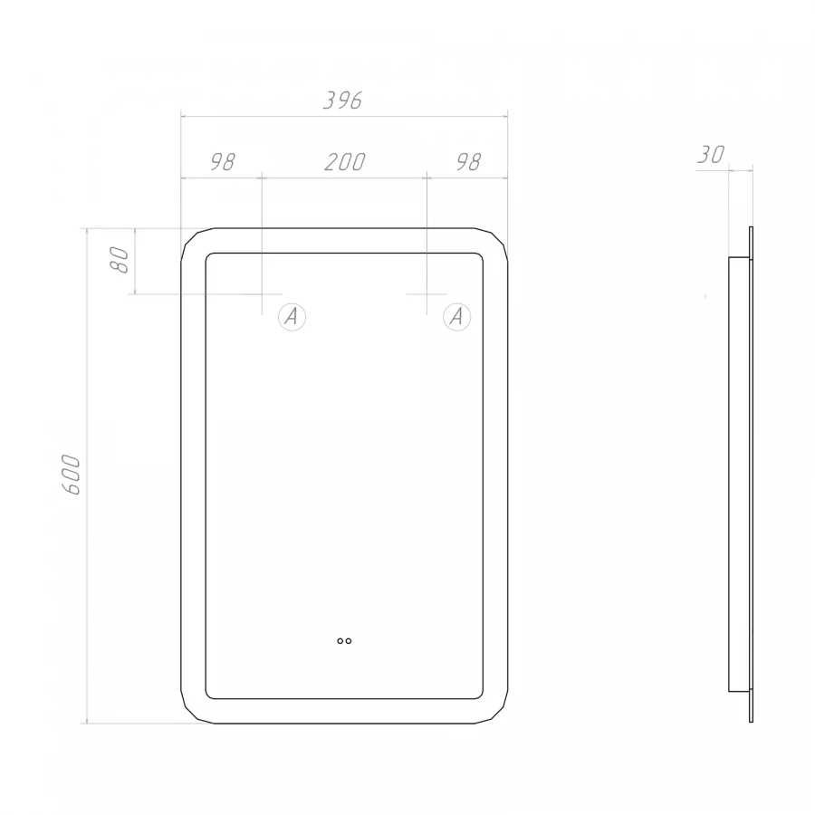 Зеркало Vigo Wing Classic 400 79 39.6x60 см