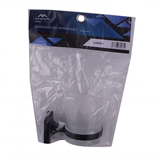 Стакан Fashun универсальный настенного монтажа чёрный A2606-7