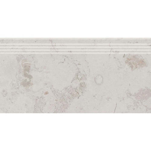 Ступень из керамогранита Kerama Marazzi Про Лаймстоун матовая светло-серая DD205320R/GR 60х30 см