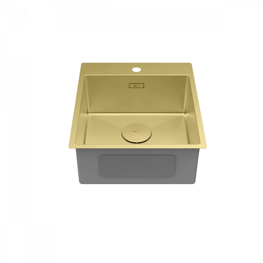 Кухонная мойка Lemark Janga 440 прямоугольная из нержавеющей стали светлое золото 9938102