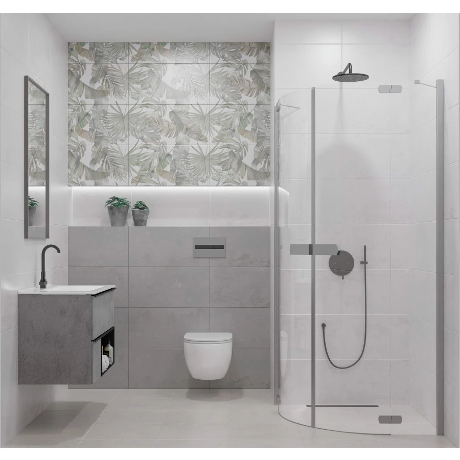 Плитка настенная Azori Fortezza Foglia матовая зеленая 00-00109470 63х31,5 см