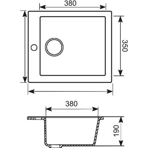 Мойка из искусственного мрамора Mixline ML-GM14 525099 42x49,5 см